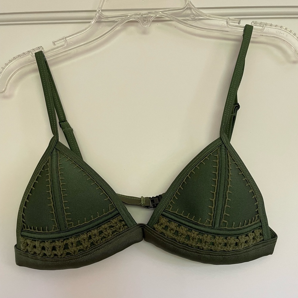 TRIANGL Neoprene Green Bikini Top